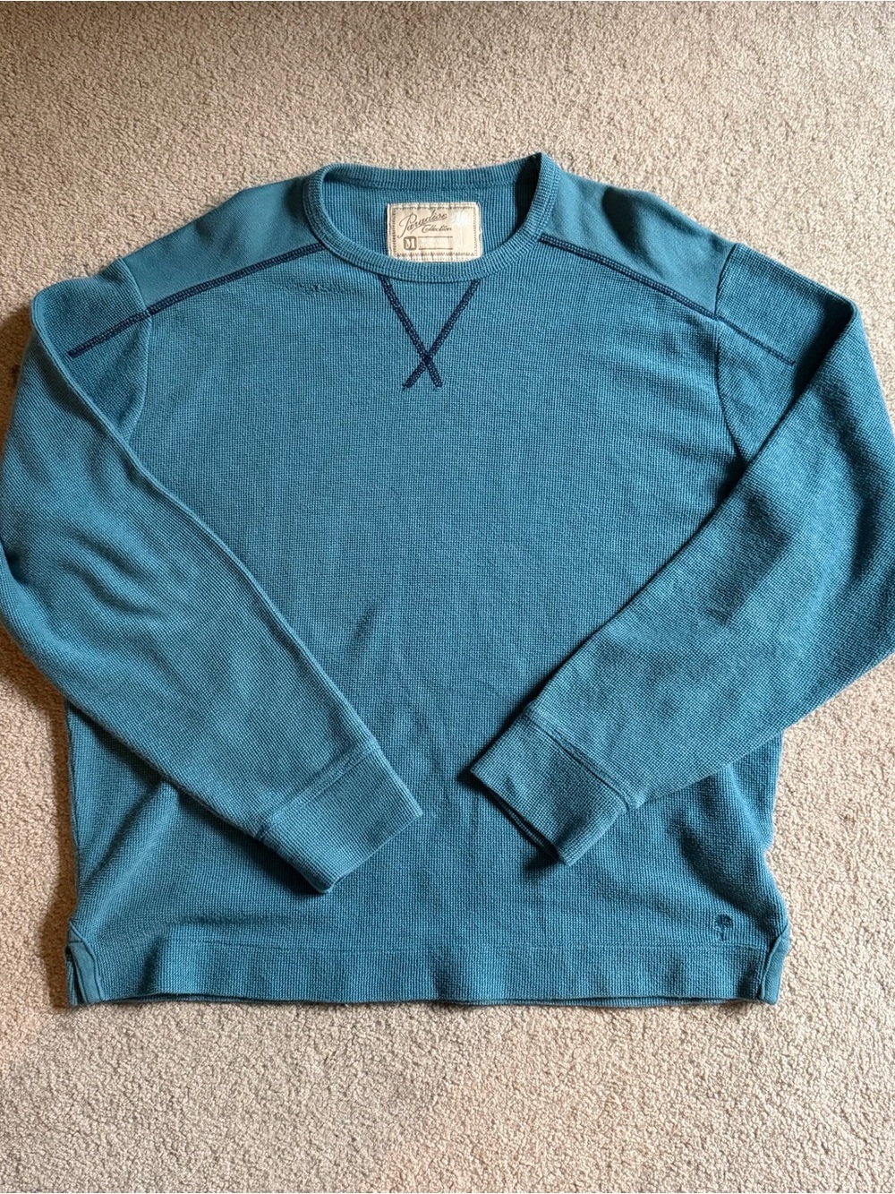 Men's Teal Crewneck Knit Sweater
